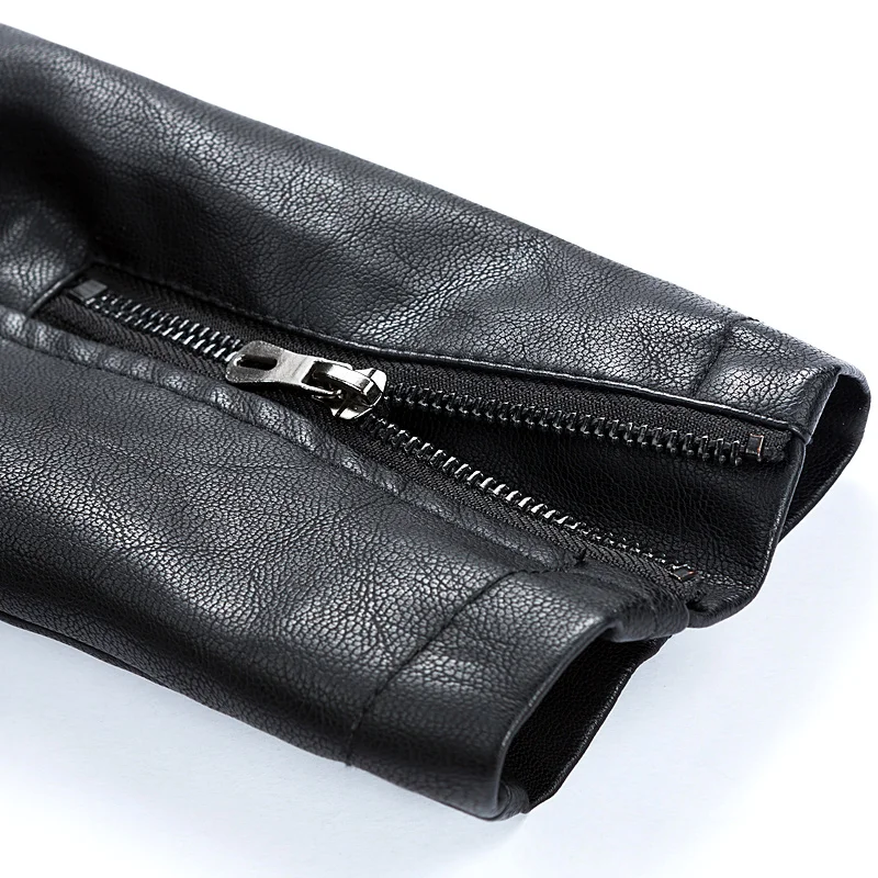 

2021 Spring Autumn Stand Collar Men PU leather jackets Europe and America fashion Casual motorcycle leather jacket high quality