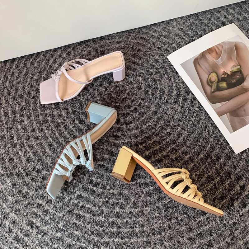 

Women slippers natural leather shoes Korean plus size 22-25cm full leather Woven loop with hollow Summer Shoes women sandals