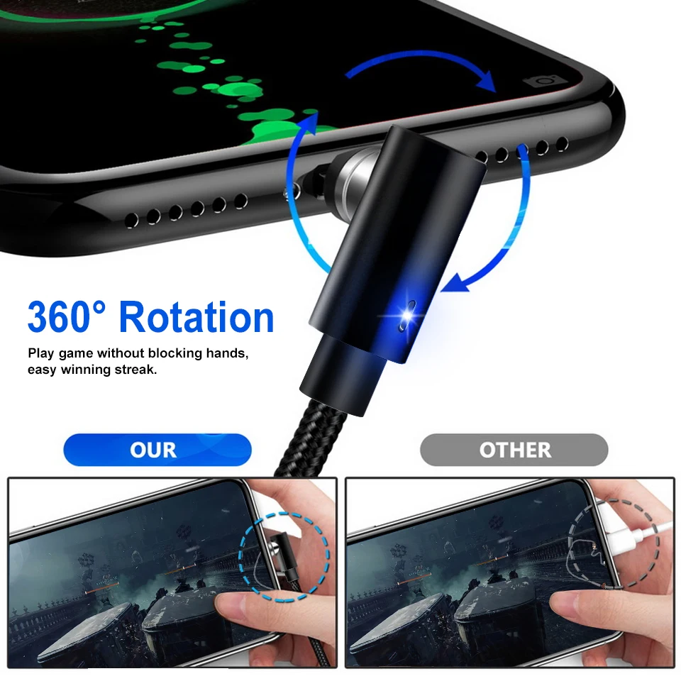 Быстрый Магнитный кабель 3A USB C Micro зарядное устройство зарядный для iPhone XS X XR 8 7