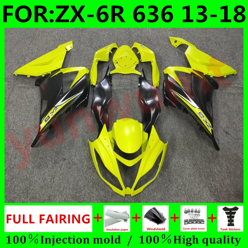 

New ABS Motorcycle Fairings Kit Fit for ZX6R 636 2013 2014 2015 2016 2017 2018 ZX-6R 13 14 15 16 17 18 fairing set yellow black
