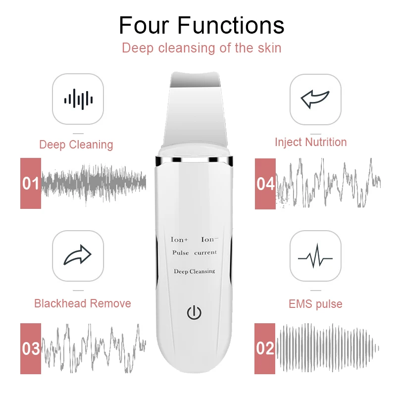 Обновленный ультразвуковой Отшелушивающий очиститель для кожи с отрицательными