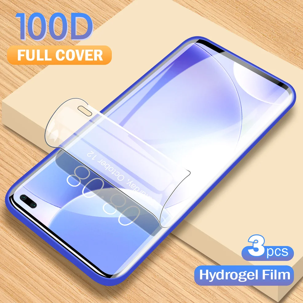 3 шт. 100D Защитная пленка для экрана Гидрогелевая Redmi Note 7 8 K30 K20 Pro Xiaomi 9 10 не