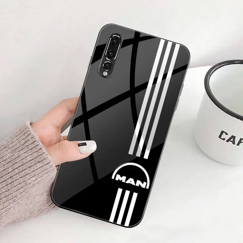 Чехол для телефона с логотипом Man Trucks закаленное стекло Huawei P30 P20 P10 lite honor 7A 8X 9 10 mate