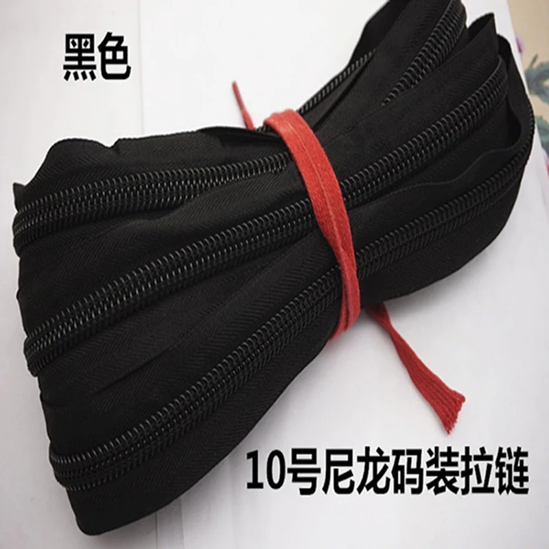 Большие 10 # нейлоновые молнии 3 м и двойные слайдеры красные черные армейские