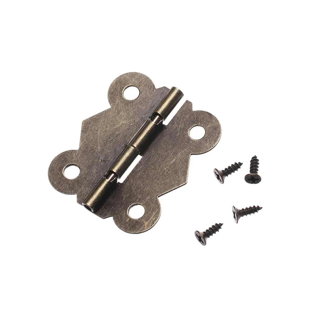 10 шт Мини бабочка в сложенном виде антикварные бронзовые шарниры шкаф с