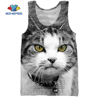 sonspee 3d 6xl print pet cat vest for men women lovely comfortable strange hip hop harajuku street style summer sports tank top