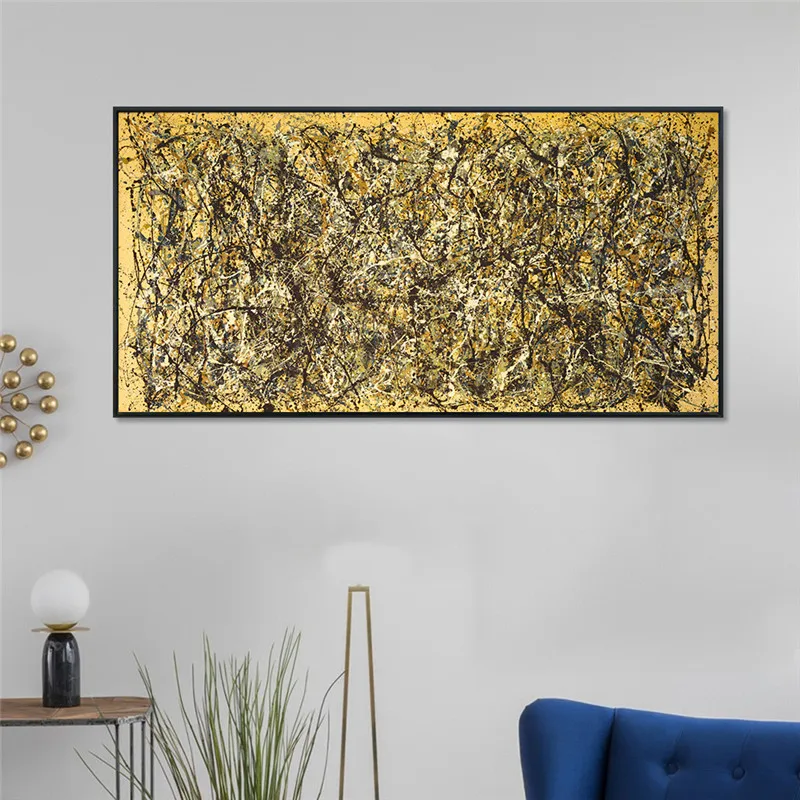 Один номер 31,1950 по Jackson Pollock спрей плакаты с живописью и принты Картины для гостиной настенные Куадрос