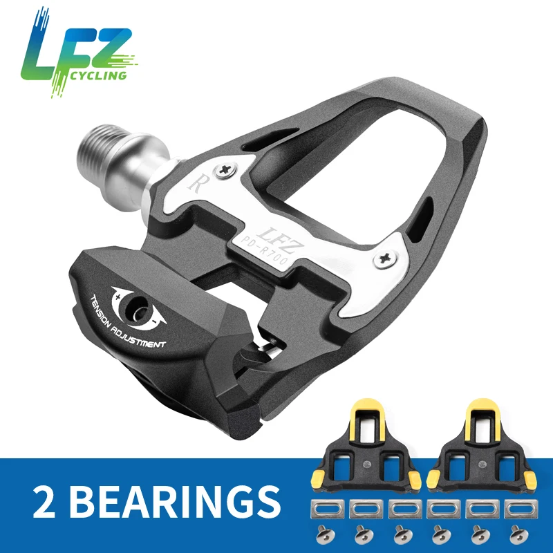 

LFZ self-lock pedal road bike pedal 2 bearings compatible with SHIMANO spd-sl come with cleats Composite glass fiber pedal