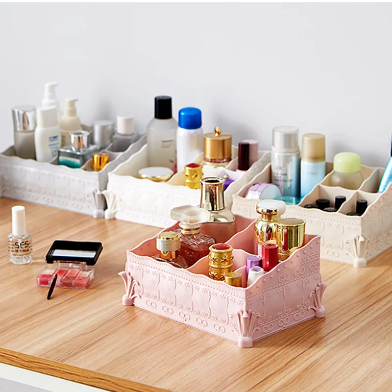 YIWUMART Европейский ретро акриловый ящик для хранения косметики 6 сеток Кисть ручка