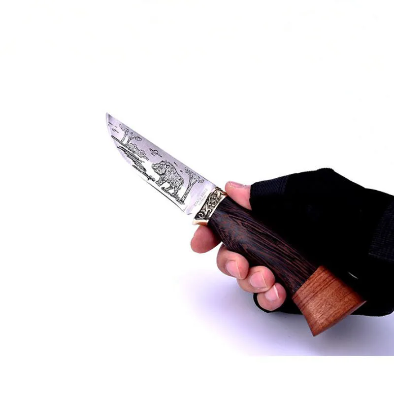 Нож с фиксированным лезвием 9 06 дюйма тактическая деревянная ручка маленький