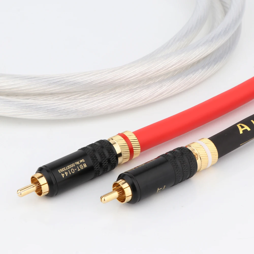 Hi-End 4N OFC посеребренный RCA соединительный кабель к аудио аналоговый Phono HiFi