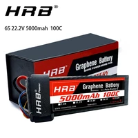 hrb graphene battery 6s 22 2v 5000mah 100c 200c xt60 t connector lipo battery for goblin trex 600 helicopter rc car boat drones