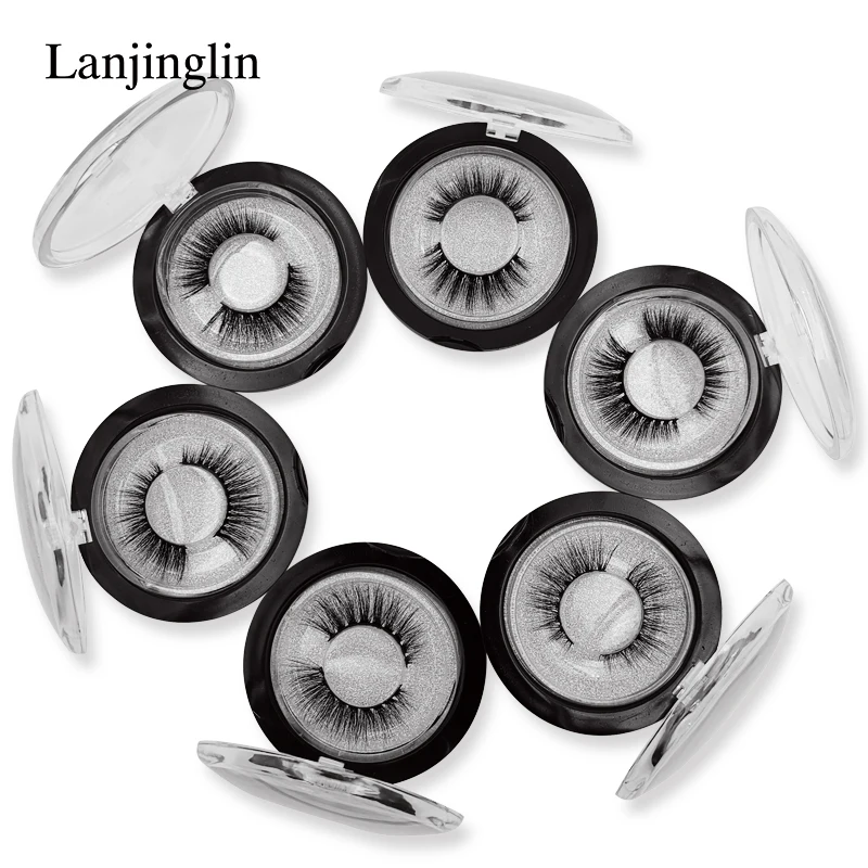 LANJINGLIN, 1 пара, 3d, норковые ресницы, ручная работа, Полоска, ресницы, накладные натуральные, искусственные ресницы, норковые ресницы, безвредный макияж