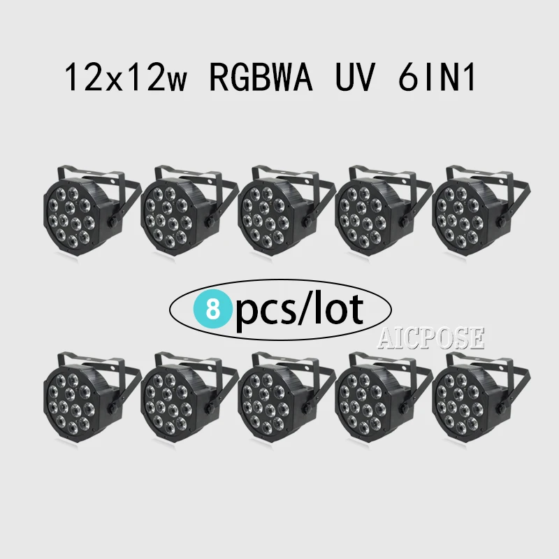 10 шт./лот Дистанционное Управление 12x12 Вт Led Par Светильник s RGBWA УФ 6in1 без каблука
