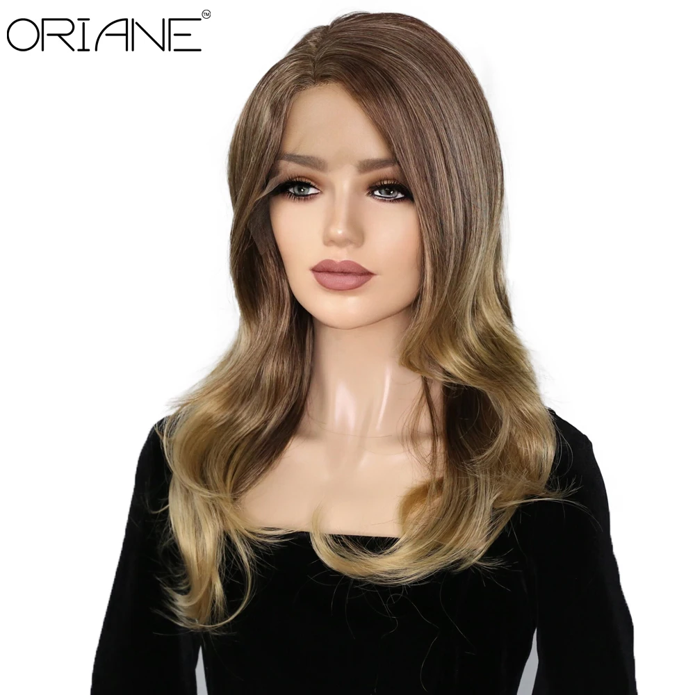 

Blonde Lace Front Synthetic Wigs For Women 20inch Natural Hairline High Temperature Lace Wigs Daily Lolita Cosplay Lace Wigs