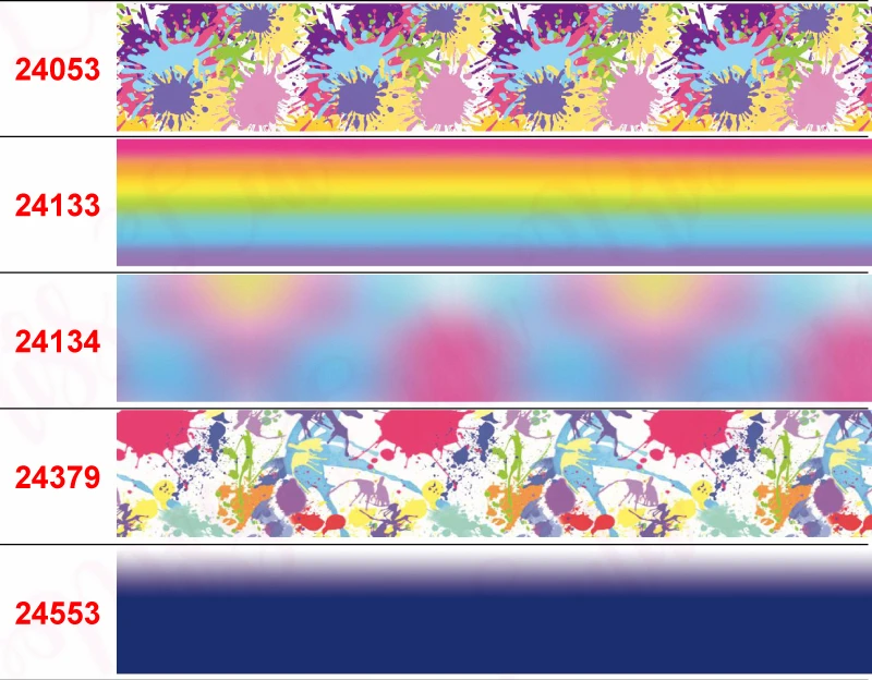 16mm-75mm Gradient Color Series Printed Grosgrain/Elastic Ribbon Star Heart Swirl Graffiti DIY Gift Bowknots 50yards/roll | Дом и сад