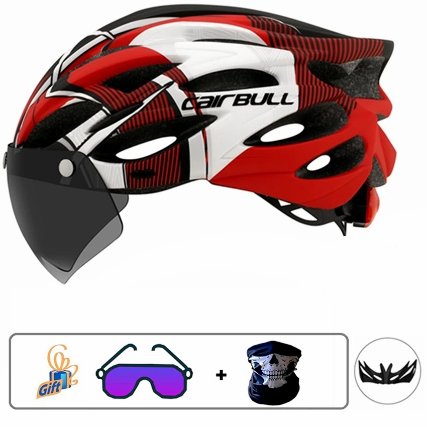 2021 ультралегкий велосипедный шлем с съемным козырьком очки задний фонарь шлемы