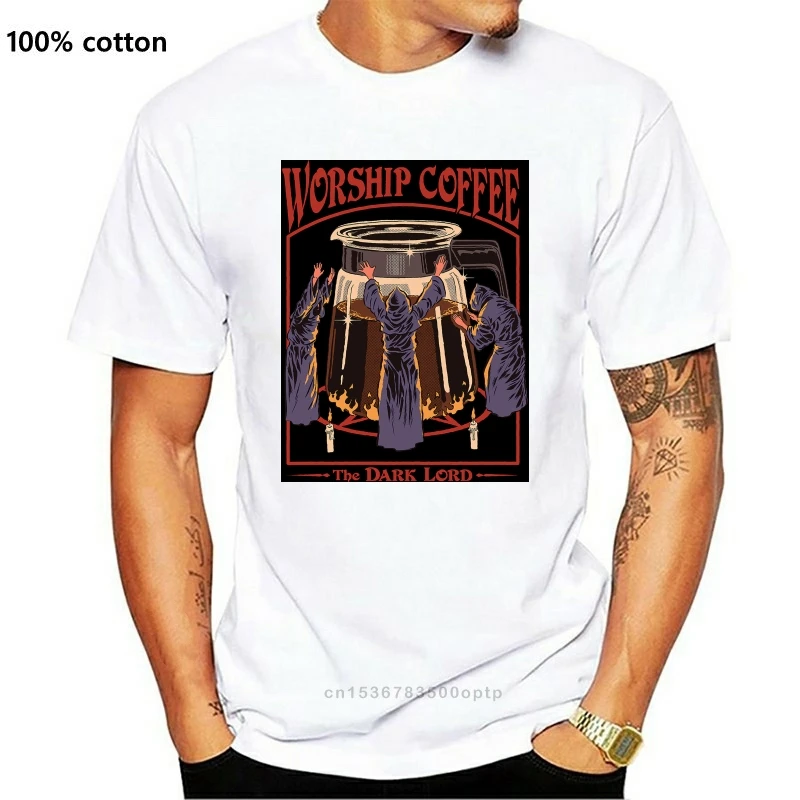 

WORSHIP COFFEE men shirts Short Sleeve T-Shirt Funny Print top tee