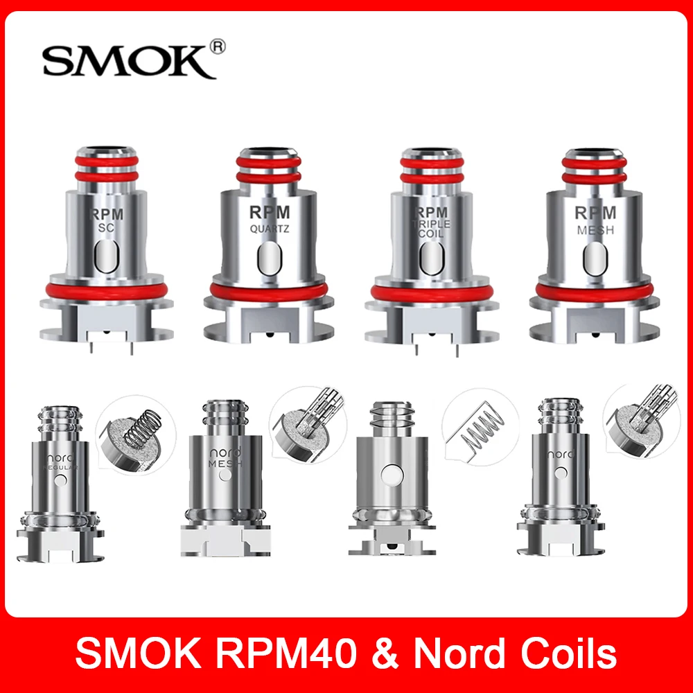 

Original SMOK RPM & Nord Coils RPM RBA Mesh Triple Quartz SC MTL Nord mesh Coils heads For E Cig RPM40 & Fetch mini Pod Vape kit