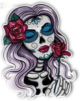 creative skull girl vinyl car sticker day of the dead sticker car motorcycle bicycle luggage laptop fine decor decal pvc12x10cm