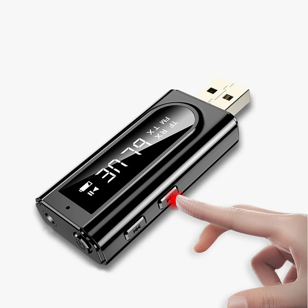 

BT 5.0 3.5mm Wireless Receiver Audio Transmitter Adapter MP3 Player AUX FM Dual Output TF USB Jack For TV PC Car Speaker