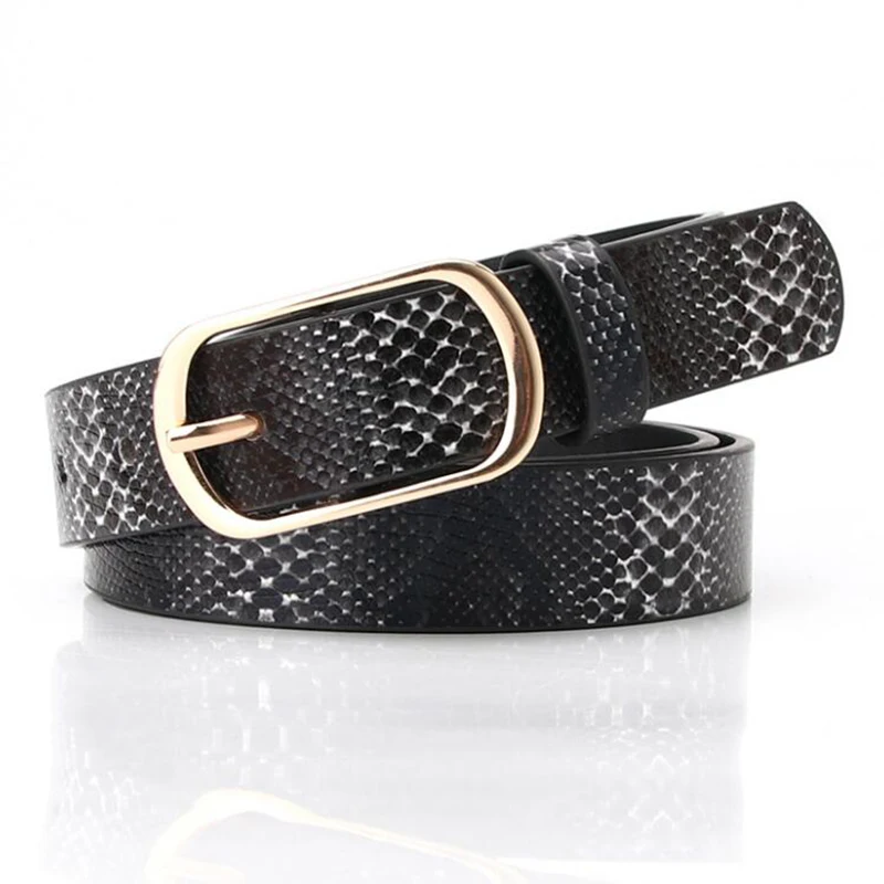 

Waist-belt Women Snake Leopard Print Gold Metal Buckle PIN Leather PU Belts Waist Belt Leisure Dress Jeans Wide Waistband New de