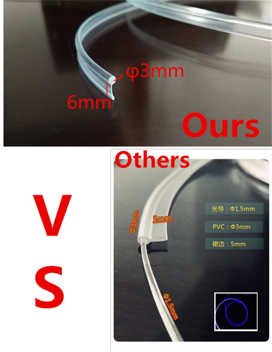 5 метров Пластиковый волоконно оптический кабель светильник направляющая лента