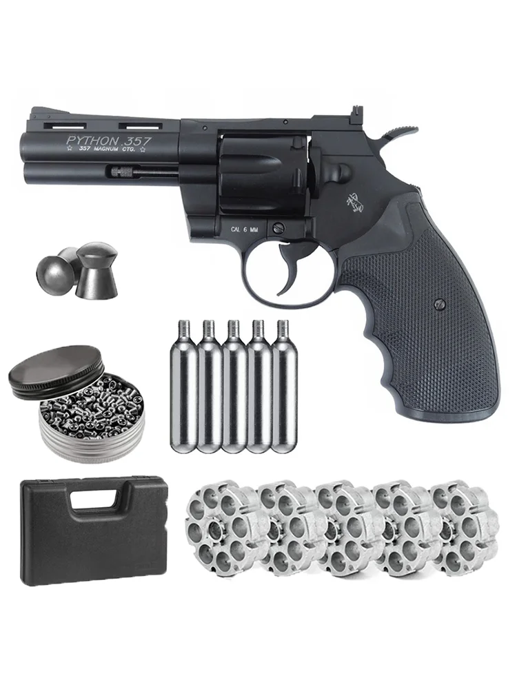 SÚNG NGẮN Ổ Xoay GNB Colt Python 4 + Tặng Súng Bắn Đạn Chuyển Đổi 2 Co2 Đạn Và 500ct Dẫn Viên Cổ Điển Nhà Deco treo Tường Kim Loại Ký Hiệu