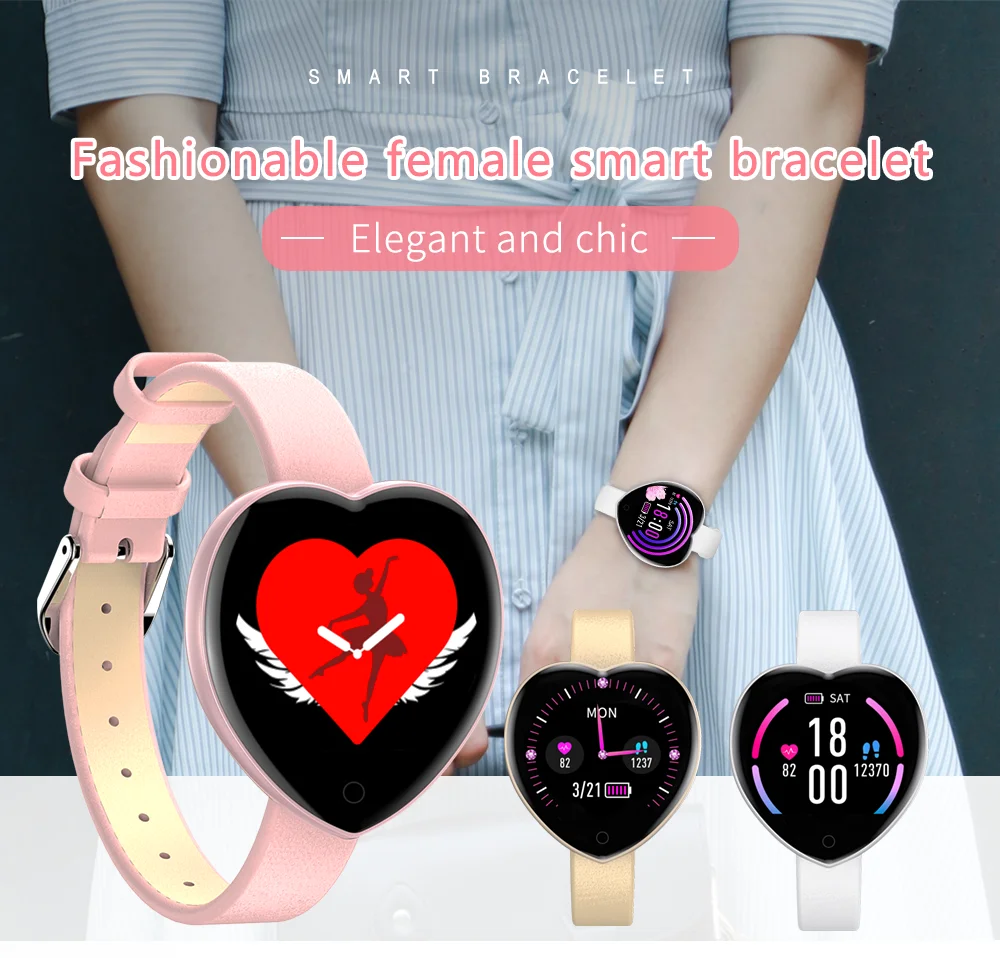 Женские Смарт часы T52 фитнес браслет с монитором сердечного ритма и