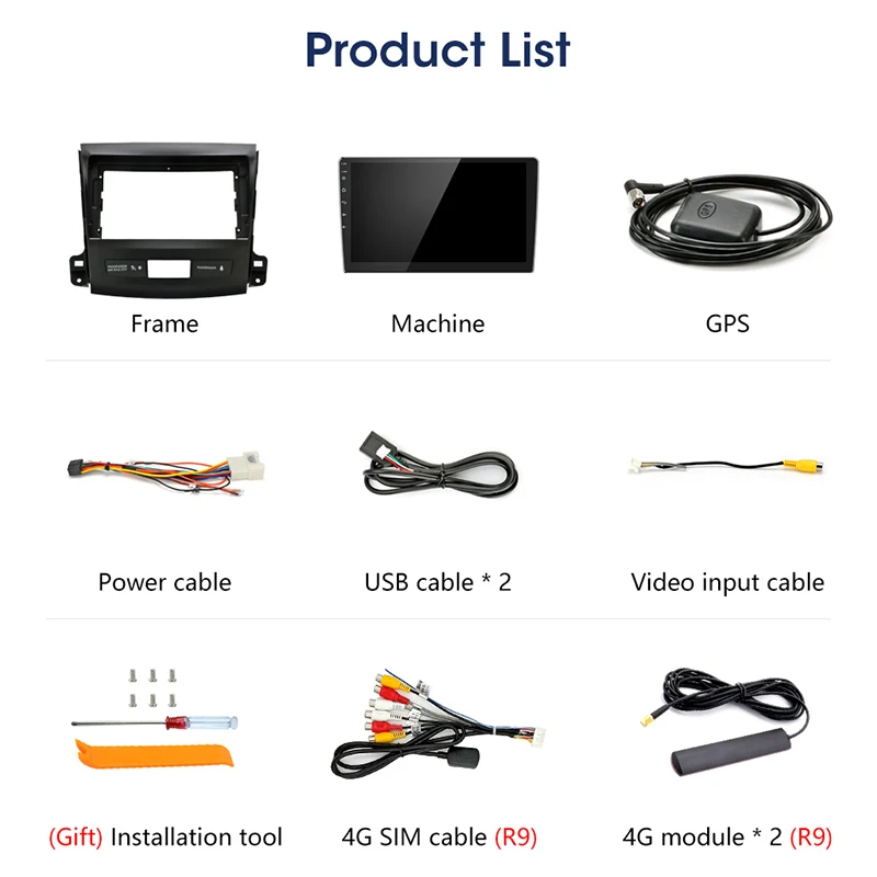 Vtopek 9" 4G Wifi Android Автомагнитола для Mitsubishi Outlander 2 2005-2012 2.5D Сенсорный экран 2G+32G Видеоплееры Coche с рамкой.