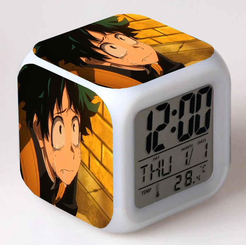 Anime My Hero Academia Cartoon LED 7 Color Flash Digital Alarm Clocks Night Light Bedroom Desk Clock despertador Alarm-Clock