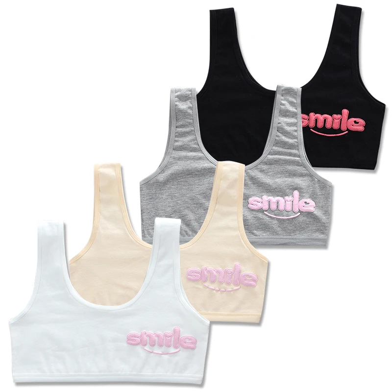 

Teen bra girl vest Cotton Spandex Big Girl's Sport 7-14 Years Adolescente Kids Underwear Letter Racerback Training