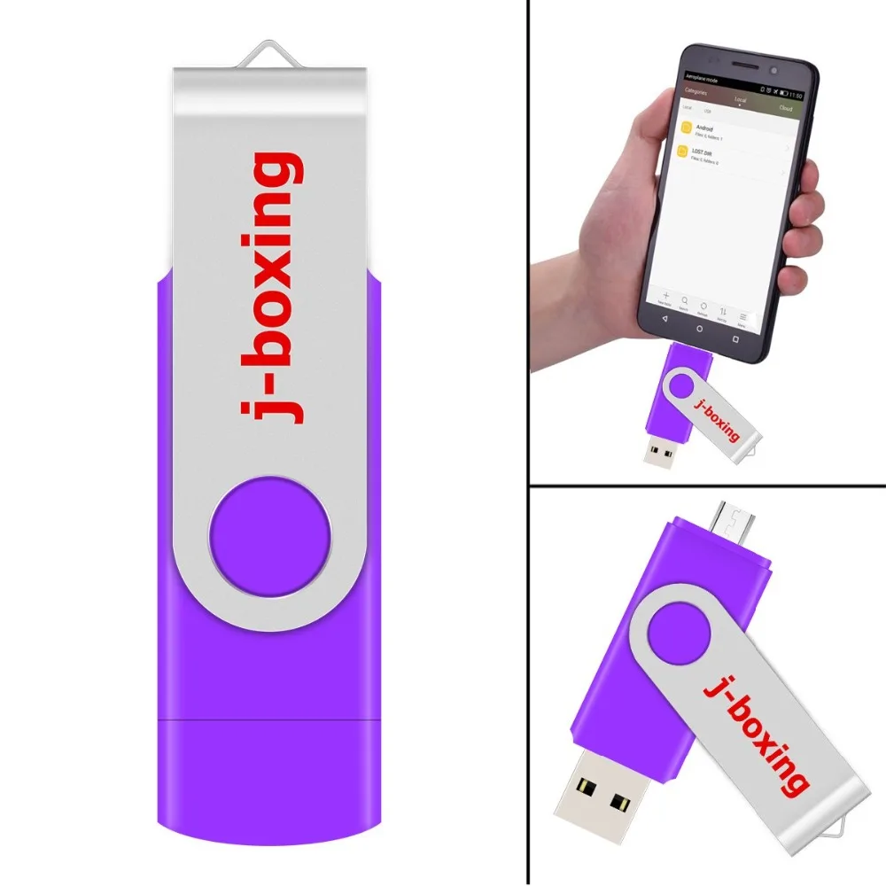 J-boxing фиолетовый OTG USB флэш 16 Гб Флешка двойной порт памяти Micro USB флэш-накопитель для смартфонов samsung huawei LG планшет