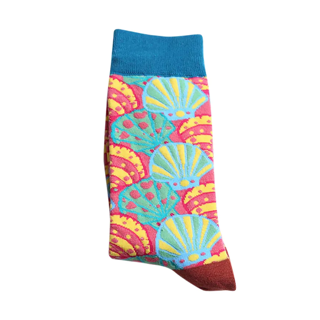 Fashion Women's Creative Printing Bright Color Socks In The Tube Casual Cotton Middle korean style print Warm socks #4 | Женская