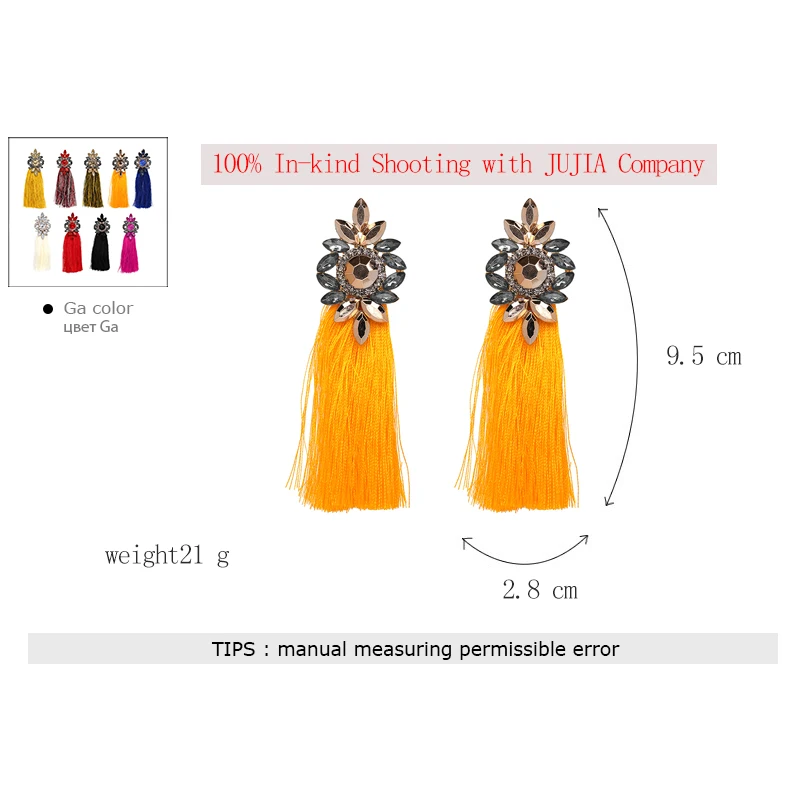 

Wholesale 2021 New Boho Long Tassel Earrings Za Women Bohemian Crystal Drop Earrings Wedding Fashion Statement Jewelry Shipping