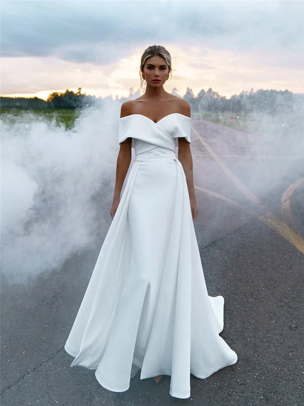

Detachable Wedding Dresses Mermaid Off The Shoulder Backless Dubai Arabic Wedding Gown Bridal Dress Vestido De Noiva