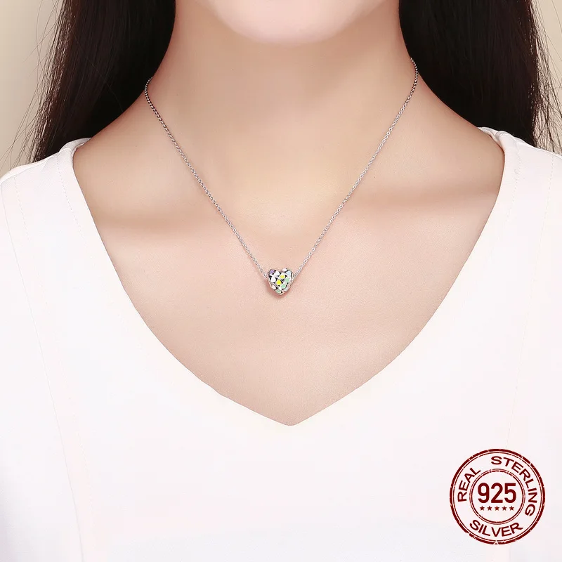 Эмалированные радужные простые бусины в форме сердца украшение очаровательный