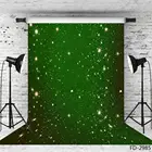 Виниловый тканевый фон для студийной фотосъемки детей и влюбленных, с зелеными мерцающими звездами и рождественскими мотивами