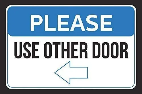 

SIGNCHAT Please Use Other Door Left Arrow Business Employee Customer Sign Street Sign Aluminum Metal Sign for Wall Decor