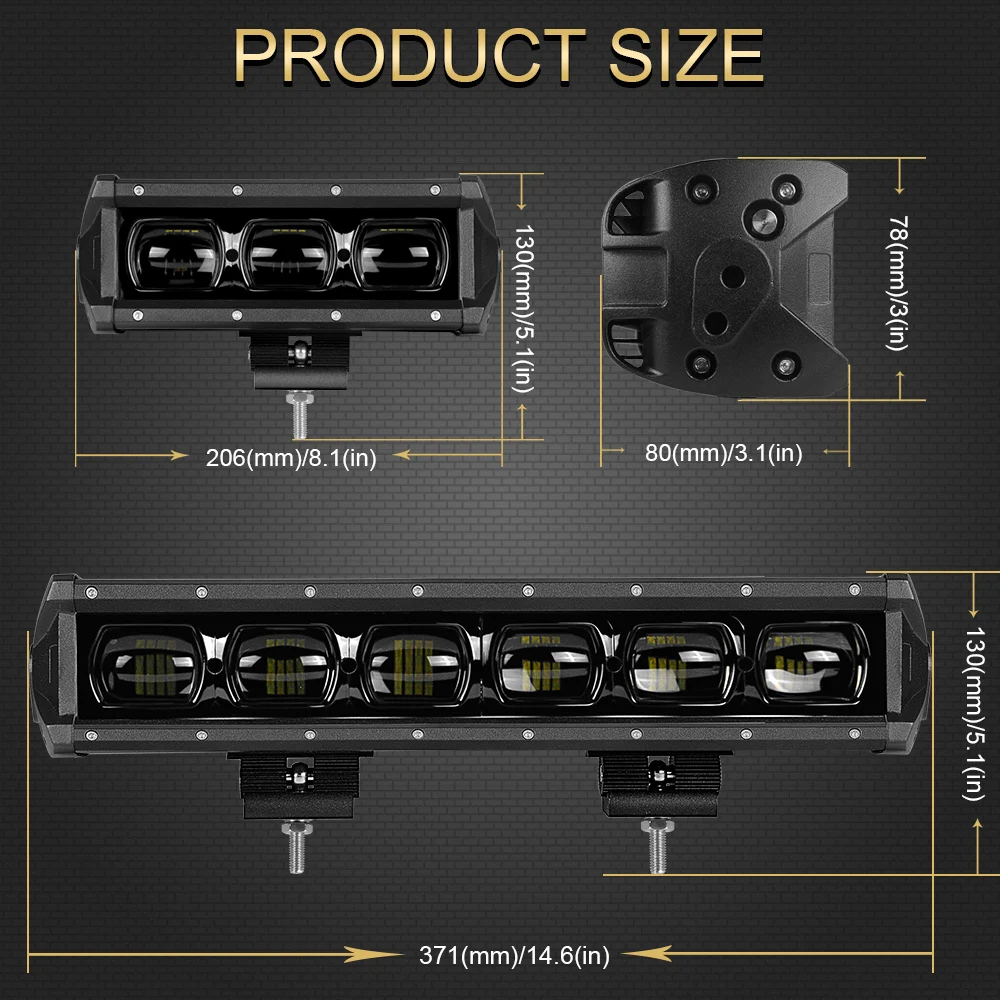 6D объектив СВЕТОДИОДНЫЙ светильник 12V 24V для вождения рабочий свет s Barra Led 4x4
