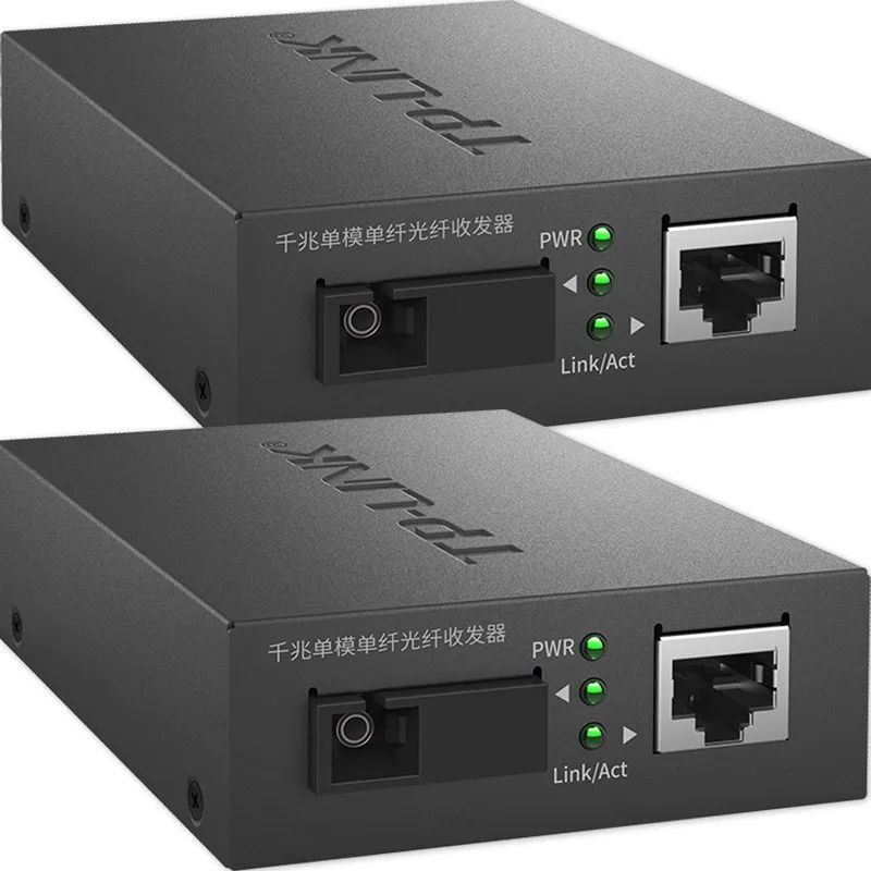 2PCS TP-Link TL-FC311A-3+TL-FC311B-3 SM Gigabit Fiber Transceiver 1 Light 1 Electric 3KM RJ45 Fiber Media Converter 1310/1550nm