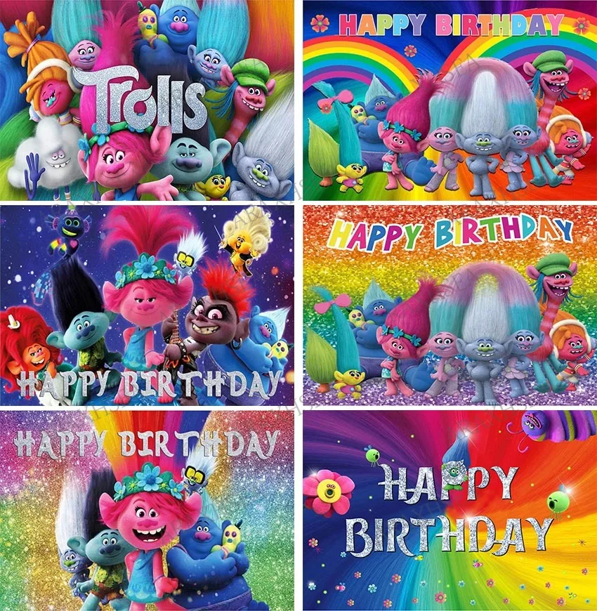 

Cartoon Animation Magic Sprite Photography Background Backdrop Troll Baby Birthday Party Decoration Tapestry Photo Studio Custom