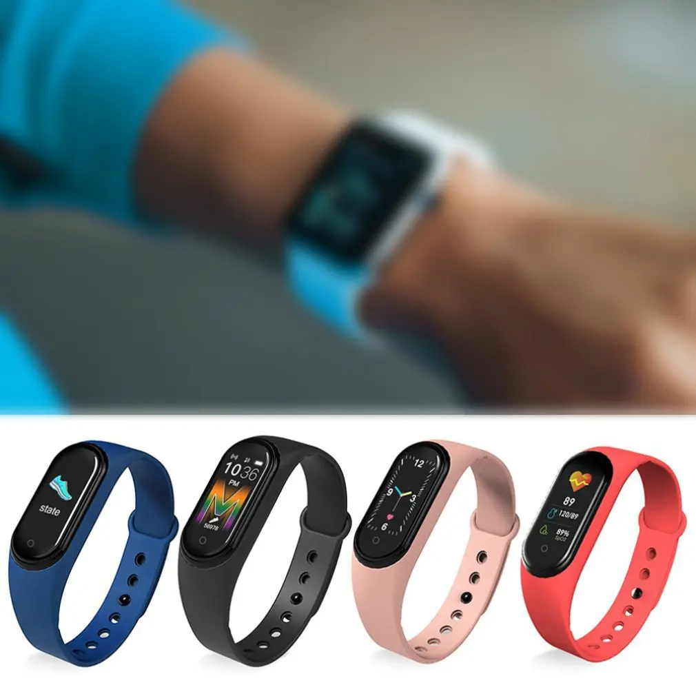 M5 цветной экран с пульсометром музыкой шагомером умным браслетом гравитационным