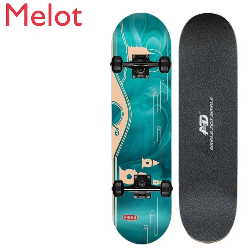 

Skateboard Beginner Adult Boys Girls Teenagers Children Adult All-around Board Professional Twin Tips Four-Wheel Scooter