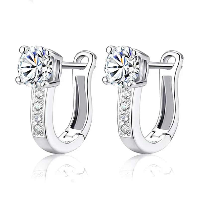 100 Real 925 Sterling Silver U Type Earring Korean Earrings for Women New Jewelry Gifts CME1504