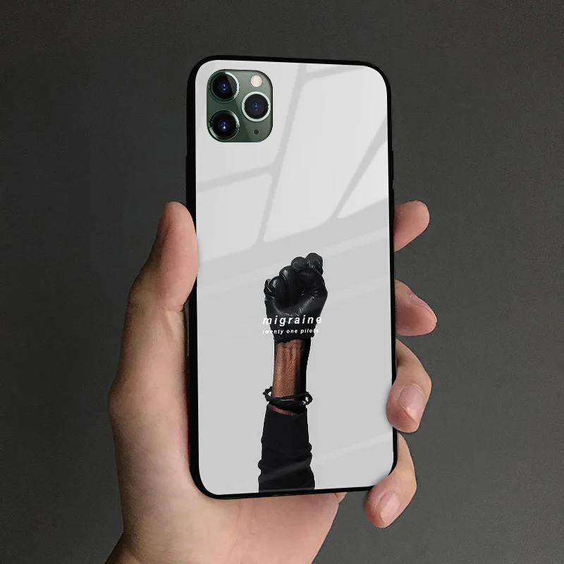 TOPQAE 1 Twenty one pilots эстетические цитаты мягкий силиконовый стеклянный чехол для телефона чехол для iPhone 6 6s 7 8 Plus X XR XS 11 Pro MAX - Цвет: TOPQAE 1