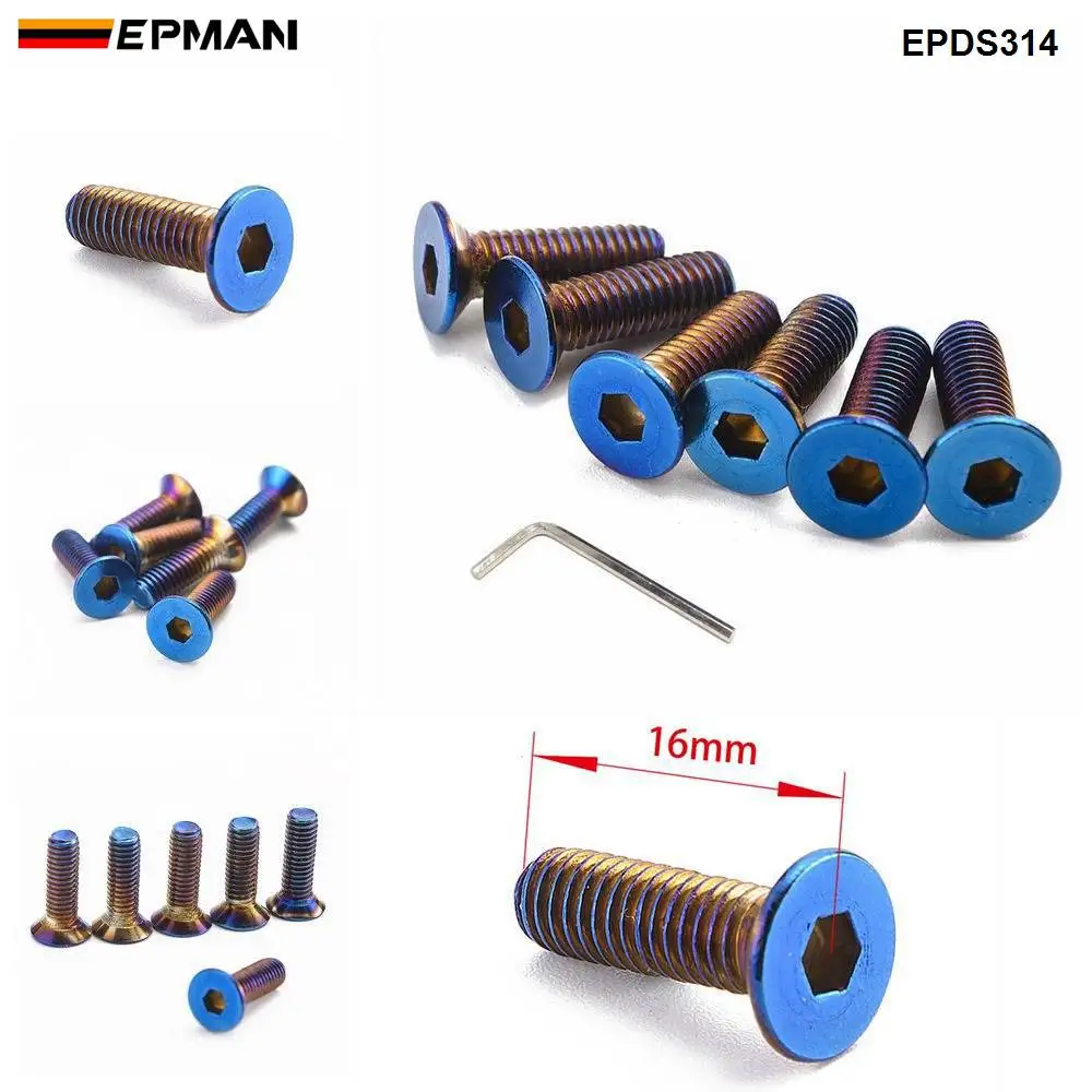 Epman 6 шт. сгоревший Титан (Neochrome) m5 Комплект болтов для руля в основном EPDS314 EPDS315