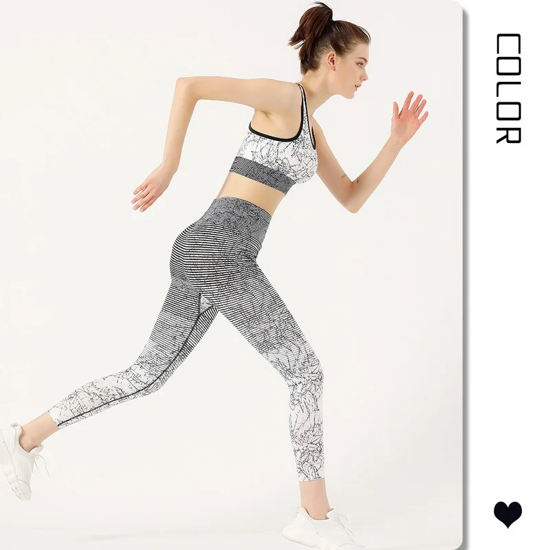 

Print Yoga suit Yoga pants Sports Fitness bra Workout clothes Clothing women Gym clothes women Tracksuit women Breathable Yoga