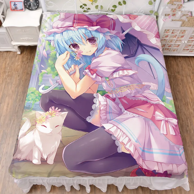 

150x200cm Coscase Anime TouHou Project Patchouli Knowledge & Flandre Scarlet Milk Fiber Bed Sheet & Flannel Blanket Summer Quilt