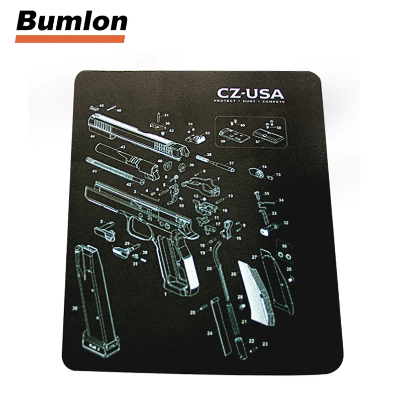 Gun Cleaning Rubber Mat 17&quotx11" Waterproof Non-Slip Clean with Parts Diagram and Instructions Armorers Bench HT37-0082 | Спорт и